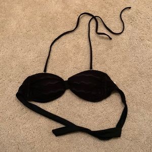 Crochet black swim top - strapless if you want or with straps